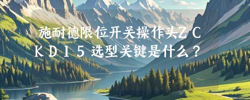 施耐德限位开关操作头ZCKD15选型关键是什么？