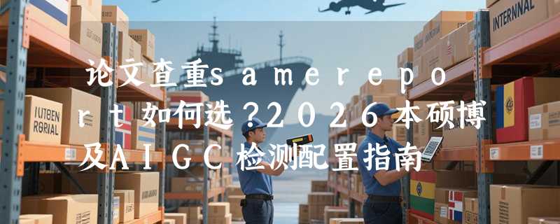 论文查重samereport如何选？2026本硕博及AIGC检测配置指南