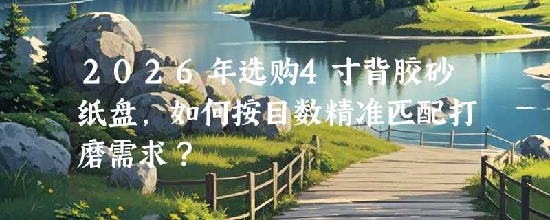 2026年选购4寸背胶砂纸盘，如何按目数精准匹配打磨需求？
