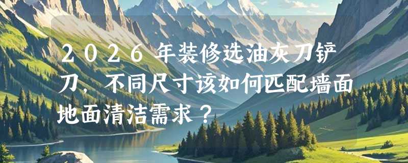 2026年装修选油灰刀铲刀，不同尺寸该如何匹配墙面地面清洁需求？