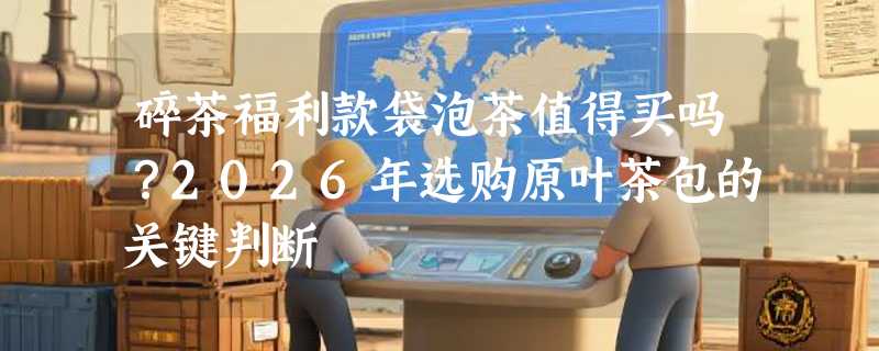 碎茶福利款袋泡茶值得买吗？2026年选购原叶茶包的关键判断