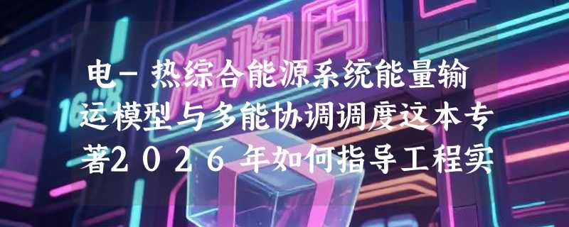 电-热综合能源系统能量输运模型与多能协调调度这本专著2026年如何指导工程实践？
