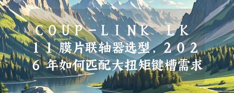 COUP-LINK LK11膜片联轴器选型，2026年如何匹配大扭矩键槽需求？