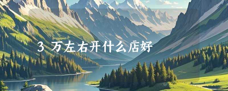3万左右开什么店好