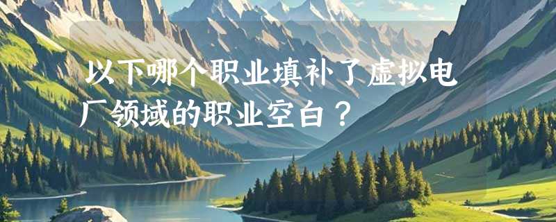 以下哪个职业填补了虚拟电厂领域的职业空白？