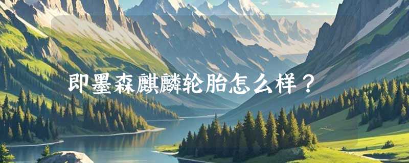 即墨森麒麟轮胎怎么样？