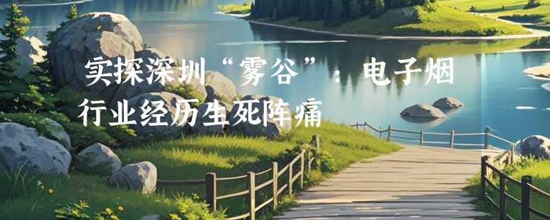 实探深圳“雾谷”：电子烟行业经历生死阵痛