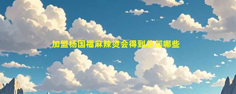 加盟杨国福麻辣烫会得到总部哪些扶持？