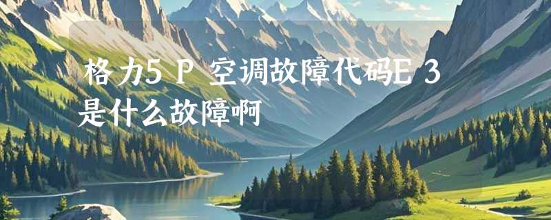 格力5P空调故障代码E3是什么故障啊
