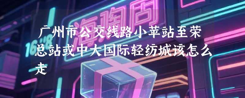 广州市公交线路小苹站至荣总站或中大国际轻纺城该怎么走