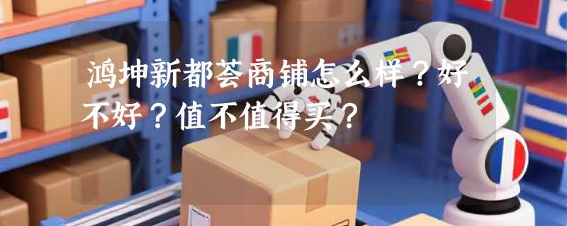 鸿坤新都荟商铺怎么样？好不好？值不值得买？