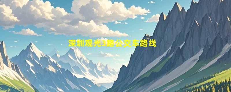 深圳观光3路公交车路线