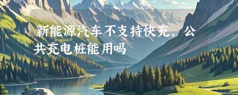 新能源汽车不支持快充,公共充电桩能用吗