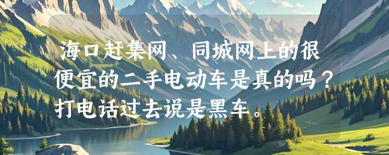 海口赶集网、同城网上的很便宜的二手电动车是真的吗？打电话过去说是黑车。