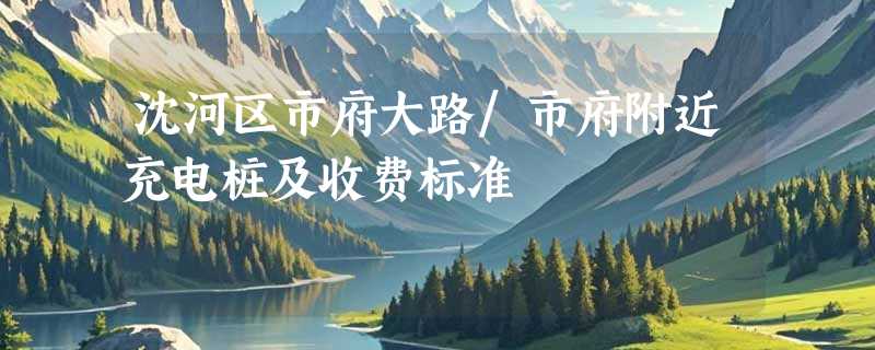 沈河区市府大路/市府附近充电桩及收费标准