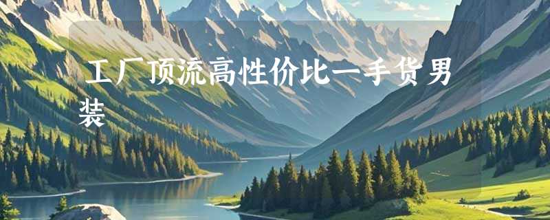 工厂顶流高性价比一手货男装