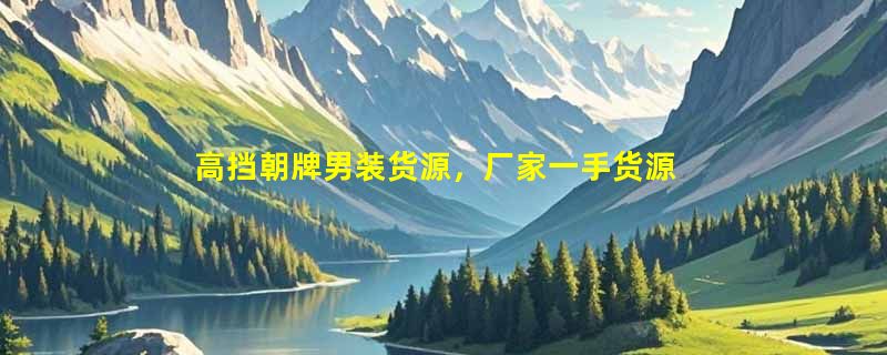 高挡朝牌男装货源，厂家一手货源，潮流厂家男装