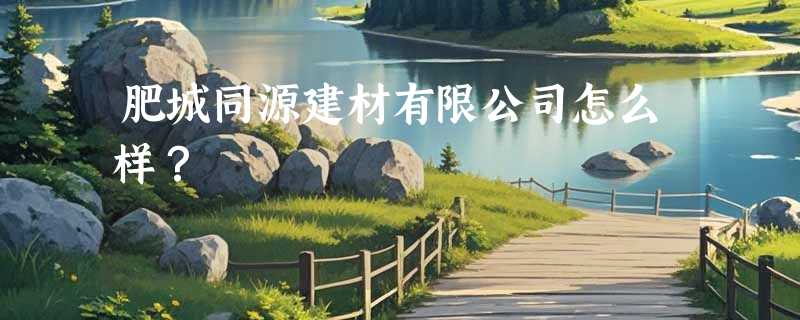 肥城同源建材有限公司怎么样？
