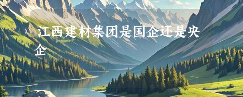 江西建材集团是国企还是央企