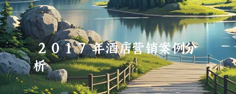 2017年酒店营销案例分析