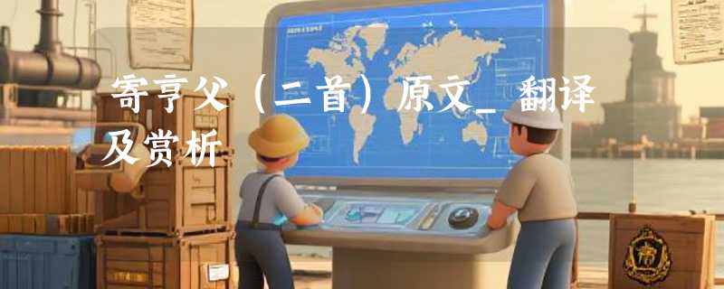 寄亨父（二首）原文_翻译及赏析