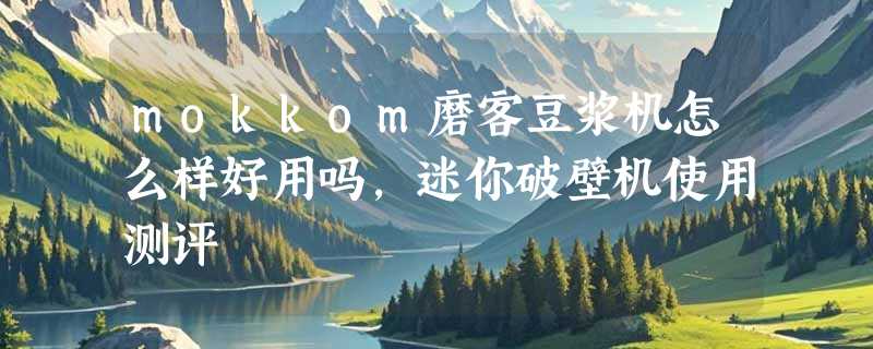mokkom磨客豆浆机怎么样好用吗，迷你破壁机使用测评