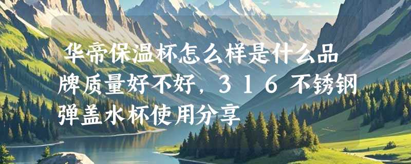 华帝保温杯怎么样是什么品牌质量好不好，316不锈钢弹盖水杯使用分享