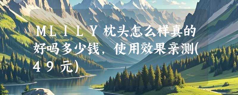 MLILY枕头怎么样真的好吗多少钱，使用效果亲测(49元)