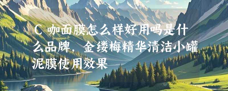 C咖面膜怎么样好用吗是什么品牌，金缕梅精华清洁小罐泥膜使用效果