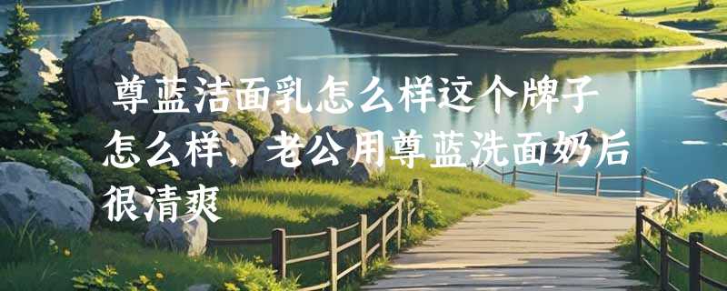 尊蓝洁面乳怎么样这个牌子怎么样，老公用尊蓝洗面奶后很清爽