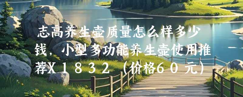 志高养生壶质量怎么样多少钱，小型多功能养生壶使用推荐X1832（价格60元）