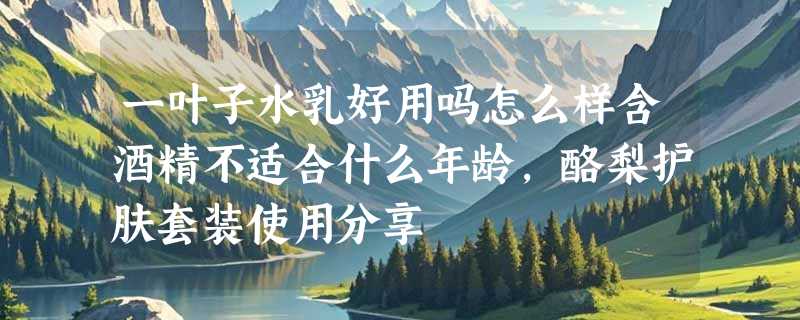 一叶子水乳好用吗怎么样含酒精不适合什么年龄，酪梨护肤套装使用分享
