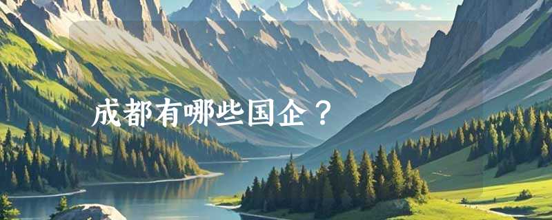 成都有哪些国企？