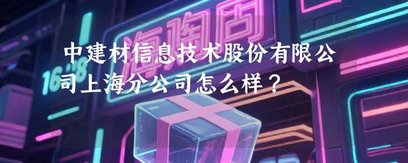 中建材信息技术股份有限公司上海分公司怎么样？