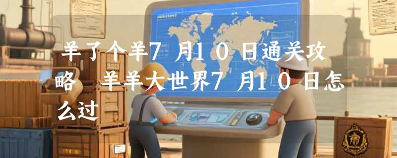 羊了个羊7月10日通关攻略 羊羊大世界7月10日怎么过