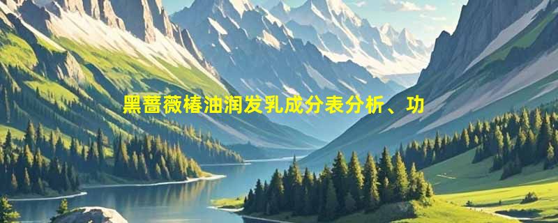 黑蔷薇椿油润发乳成分表分析、功效说明
