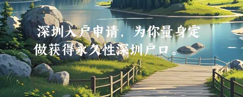 深圳入户申请，为你量身定做获得永久性深圳户口。