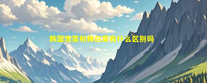 韩国泡菜和辣白菜有什么区别吗