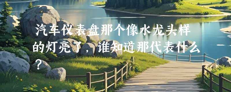 汽车仪表盘那个像水龙头样的灯亮了，谁知道那代表什么？