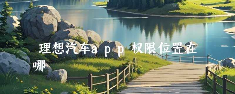 理想汽车app权限位置在哪