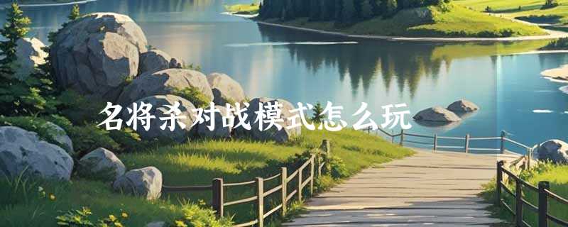 名将杀对战模式怎么玩