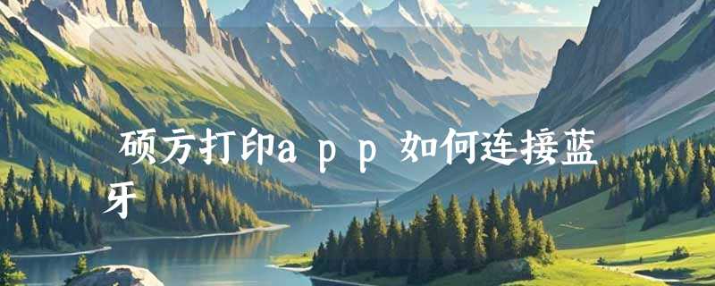 硕方打印app如何连接蓝牙