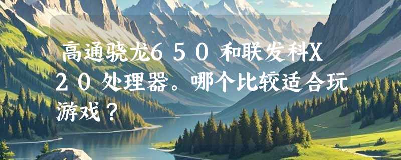 高通骁龙650和联发科X20处理器。哪个比较适合玩游戏？