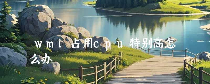 wmi占用cpu特别高怎么办