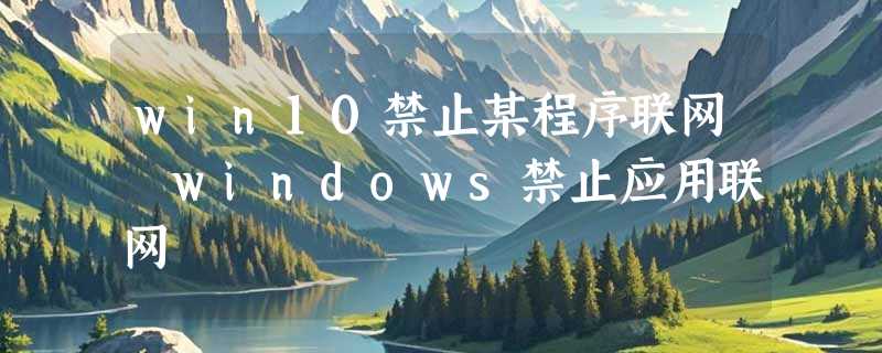 win10禁止某程序联网 windows禁止应用联网
