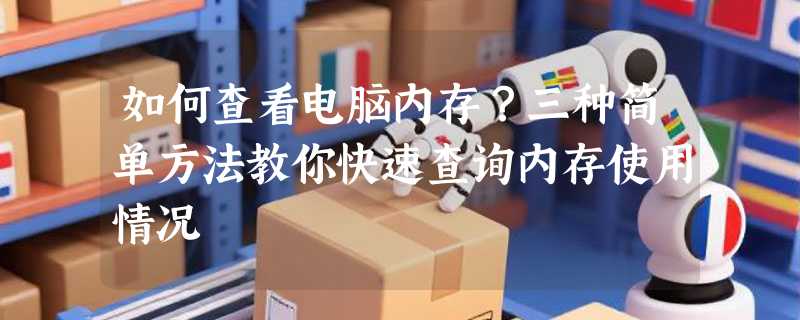 如何查看电脑内存？三种简单方法教你快速查询内存使用情况